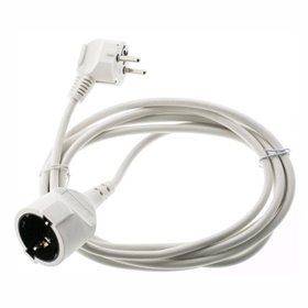 Cabo Extensão Tomada Elétrica 1X Schuko 5M Branco