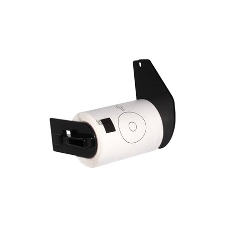Brother DK11207 - Etiquetas Precortadas Circulares para CD/DVD - 58 mm de Diametro - 100 Unidades - Texto Preto sobre fundo bran