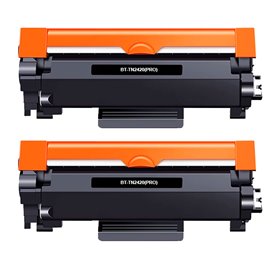 Brother TN2420/TN2410 Preto Pack de 2 Cartuchos de Toners - Compatível
