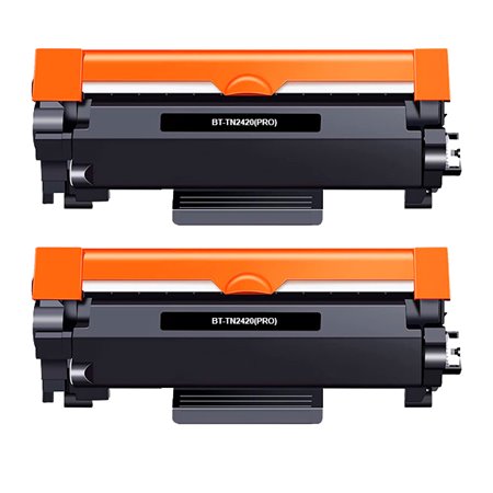 Brother TN2420/TN2410 Preto Pack de 2 Cartuchos de Toners - Compatível