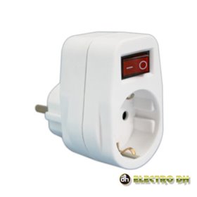 Tomada Elétrica C/ 1 Saída Interruptor Branco Edh