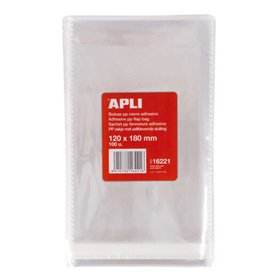 Pacote com 100 Sacos Transparentes de Polipropileno Apli com Fecho Adesivo - Tamanho 120 x 180 mm - Espessura 120 - Alta Resistê