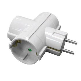 Ficha Elétrica Adaptadora 3X Schuko