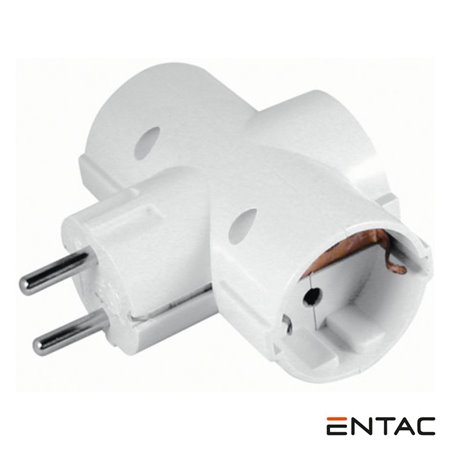 Tomada Elétrica C/ 3 Saídas Branco Entac