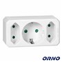 Ficha Elétrica Adaptadora 1X Schuko 2X Ac Plana Orno