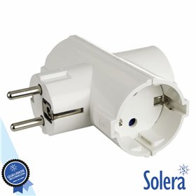 Ficha Elétrica Adaptadora 3X Schuko Solera