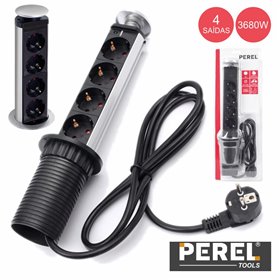 Tomada Elétrica C/ 4 Saídas Proteção P/ Secretária Perel