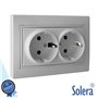 Tomada Elétrica Encastrar Dupla C/ Terra Solera