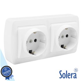 Tomada Elétrica Dupla Superfície C/ Terra Solera