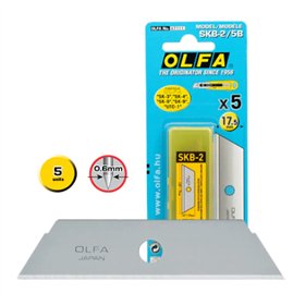 Kit com 5 lâminas de reposição Olfa para cortadores Olfa SK-4, SK-5, SK-9 e UTC-1 - Aço inoxidável