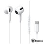 Auscultadores Stereo C/ Fios E Microfone Branco Baseus