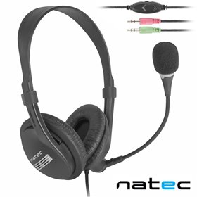 Auriculares C/ Fios E Microfone Preto Natec