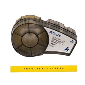 Brady M21-187-C-342-YL Fita de Etiquetas Original Termo Retráteis PermaSleeve Texto Preto sobre Fundo Amarelo Largura 8,51