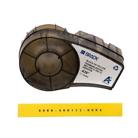 Brady M21-250-C-342-YL Fita de Etiquetas Original Termo Retráteis PermaSleeve Texto Preto sobre Fundo Amarelo Largura 11,1