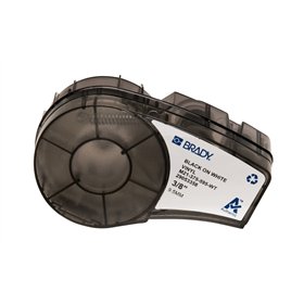 Brady M21-375-595-WT Fita de Etiquetas Original Vinil Texto Preto sobre Fundo Branco Largura 9,53mm x 6,40m