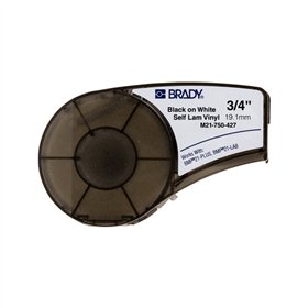 Brady M21-750-427 Fita de Etiquetas Original de Vinil Texto Preto sobre Fundo Branco Largura 19,1mm x 4,30m