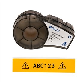 Brady M21-750-595-YL Fita de Etiquetas Original Vinil Texto Preto sobre Fundo Amarelo Largura 19,05mm x 6,40m