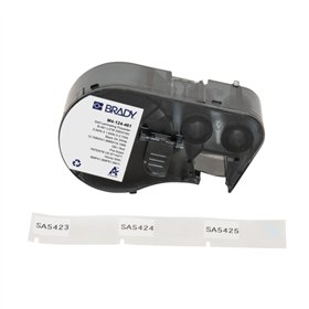 Brady M4-124-461 Fita de Etiquetas Original Poliester Autolaminável para Laboratorio Texto Preto sobre Fundo Branco Largura 4