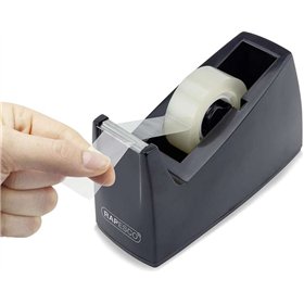 Suporte para rolo de fita adesiva Rapesco 19mm x 33m - Base de borracha antiderrapante - Fita não incluída