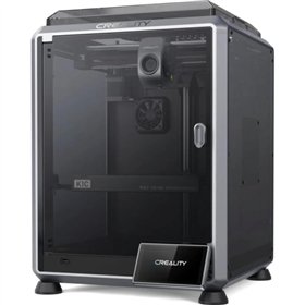 Impressora 3D fechada Creality K1C - Dimensões: 22x22x25cm - Corpo em liga de alumínio e vidro - Interface de usuário inteligent