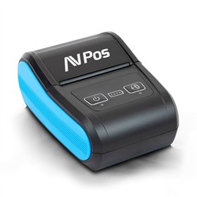 Impressora portátil térmica de bilhetes AVPos MP580R - 58 mm - Velocidade de 90 mm/s - Bluetooth e USB-C - Preta