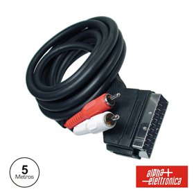 Cabo Scart Macho Vídeo / 2 Rca Macho 5M