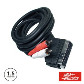 Cabo Scart Macho Vídeo / 2 Rca Macho 1.5M
