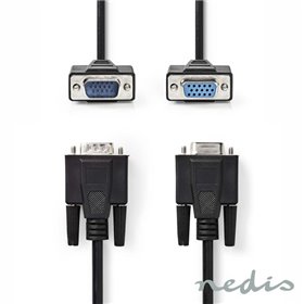 Cabo Vga Macho / Vga Fêmea 2M Preto Nedis