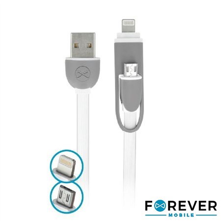 Cabo Usb-A 2.0 Macho / Micro Usb-B E Apple 8P 1M Branco