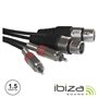 Cabo 2-Xlr 3P Fêmea / 2-Rca Macho 1.5M Ibiza