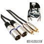 Cabo 2-Xlr 3P Macho / 2-Rca Macho 1M Hq Power