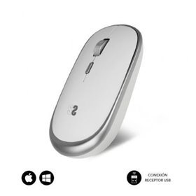 Rato sem fio Subblim sem fio Mini/Até 1600 DPI/Prata