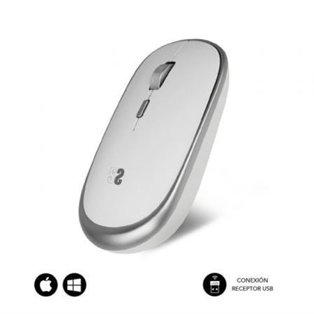 Rato sem fio Subblim sem fio Mini/Até 1600 DPI/Prata