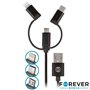 Cabo Usb-A 2.0 Macho / Micro Usb-B Usb-C E Apple 8P 1M Preto