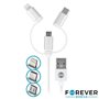 Cabo Usb-A 2.0 Macho / Micro Usb-B Usb-C E Apple 8P 1M Preto