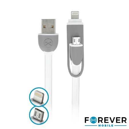 Cabo Usb-A 2.0 Macho / Micro Usb-B E Apple 8P 1M Branco