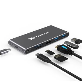 Caixa externa Phoenix para disco m.2 com hub tipo c 6 em 1