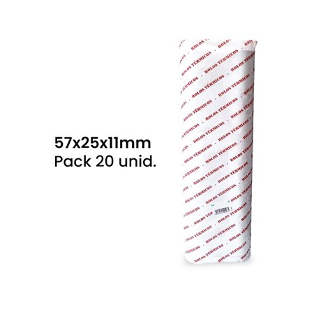 Rolo de Papel Térmico 57x25x11 - Pack de 20 unidades