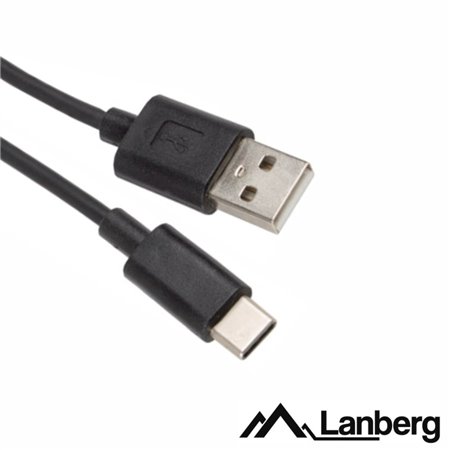 Cabo Usb-A 2.0 Macho / Usb-C Macho 1M Preto Lanberg