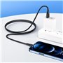 Cabo de Dados e Carregamento em Silicone USB-A / Lightning, Hoco X61 - Preto