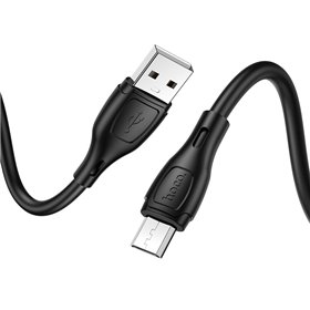Cabo de Dados e Carregamento em Silicone USB-A / Micro USB, Hoco X61 - Preto
