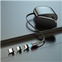 Estojo com Cabo de Carregamento USB, com Ponta Magnética Tipo-C, Micro USB e Lightning, Hoco S50 3-in-1 - Preto