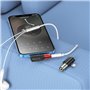 Adaptador Lightning para Jack 3.5mm, com Porta Lightning para Carregamento, Hoco LS32 - Vermelho