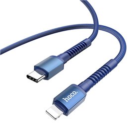 Cabo de Dados e Carregamento Tipo-C para Lightning (PD), Hoco X71 Especial - Azul