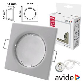 Aro Quadrado Fixo Branco P/ Mr16-Gu10 Avide