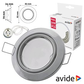 Aro Redondo Ajustável Cónico Cromado P/ Mr16-Gu10 Avide
