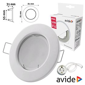 Aro Redondo Fixo Branco P/ Mr16-Gu10 Avide