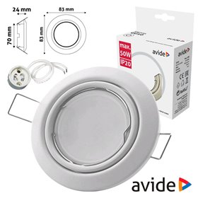 Aro Redondo Ajustável Cónico Branco P/ Mr16-Gu10 Avide