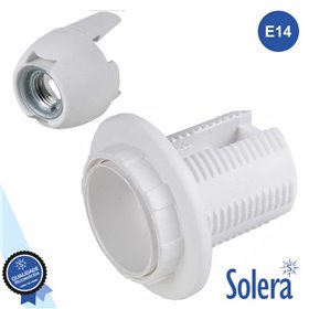 Casquilho P/ Lâmpada E14 Branco Roscado P/ Cabo Solera