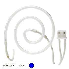 Lâmpada Tubular 180-800V Néon Espiral Azul